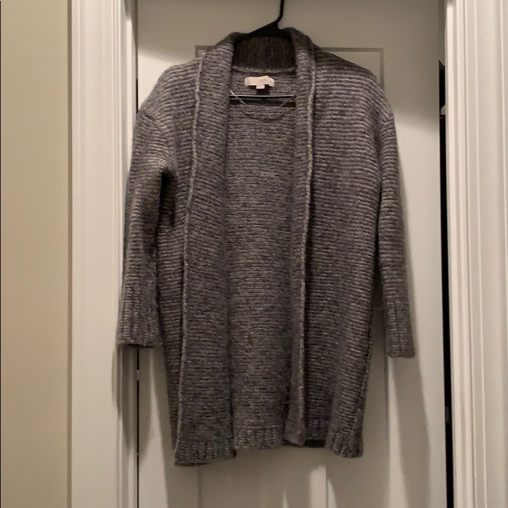 Loft Alpaca Blend Chunk Blend Cardigan Gray Size M
